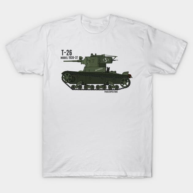 T-26 Model 1936-37 T-Shirt by Panzerpicture